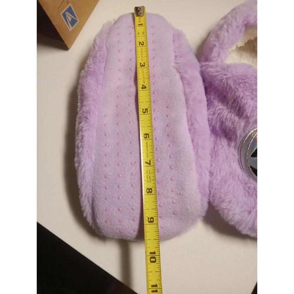 Women's Iridescent Pumpkin Faux Fur Slipper Socks - Purple Silver - Hyde & Eek!